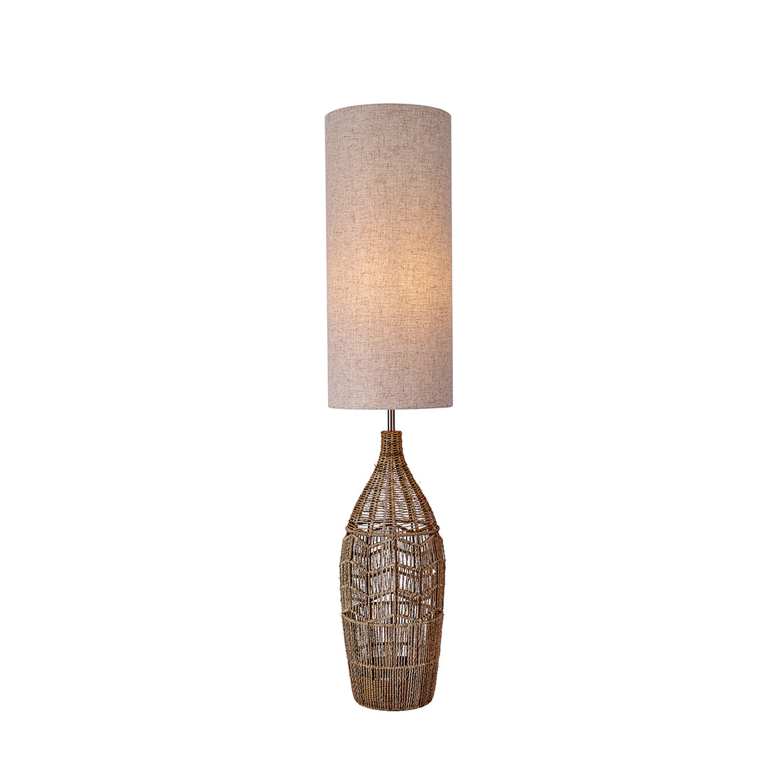 Tilda Rattan Rope Base and Natural Linen Shade Floor Lamp