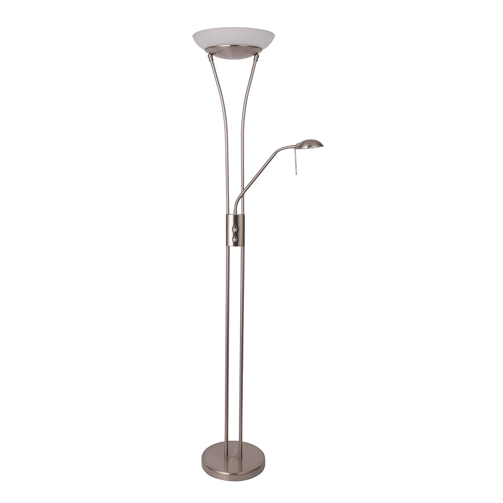 Reed Satin Chrome Mother and Child LED Floor Lamp – Local Lighting