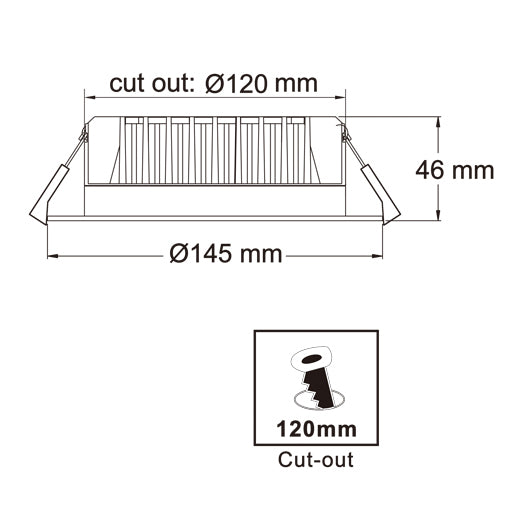 120mm cut out deals downlight