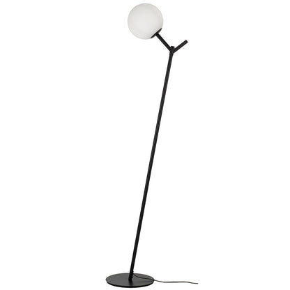 Ohh 1 Light Black with Opal Matt Glass Floor Lamp