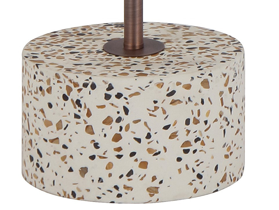 Domez White Terrazzo and Bronze Modern Floor Lamp