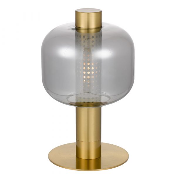 Parola Gold with Smoke Glass Contemporary Table Lamp