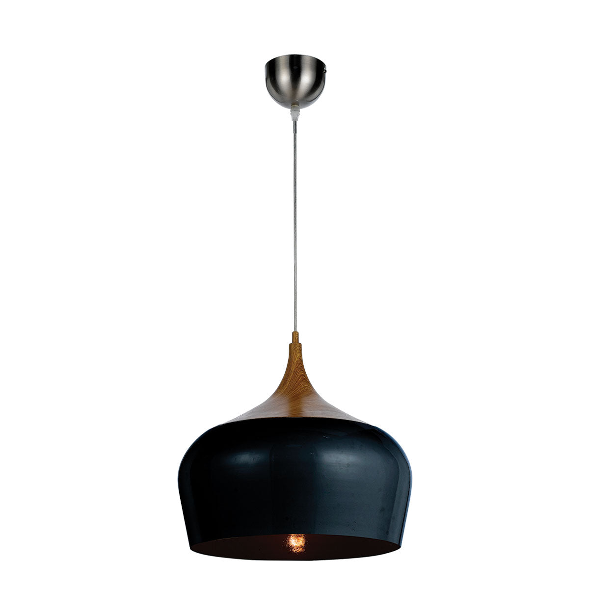 Polk 30 Black and Oak Modern Pendant