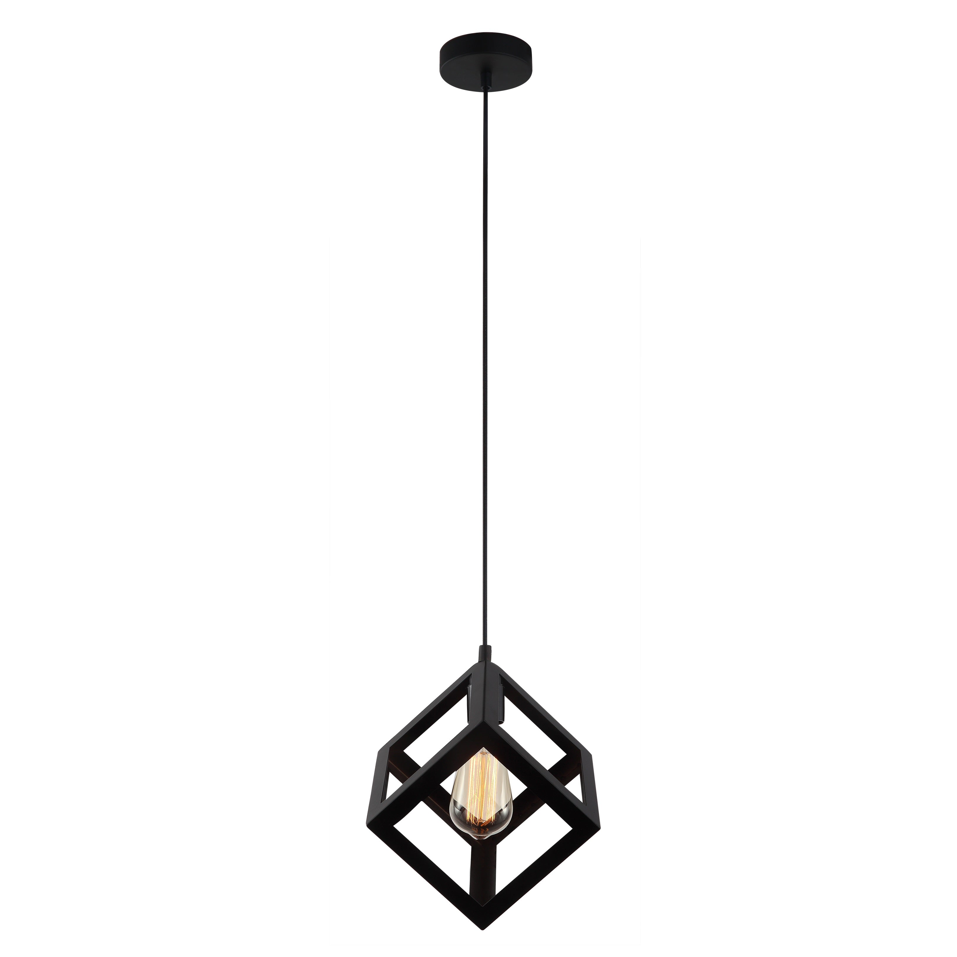 Black cube store pendant light