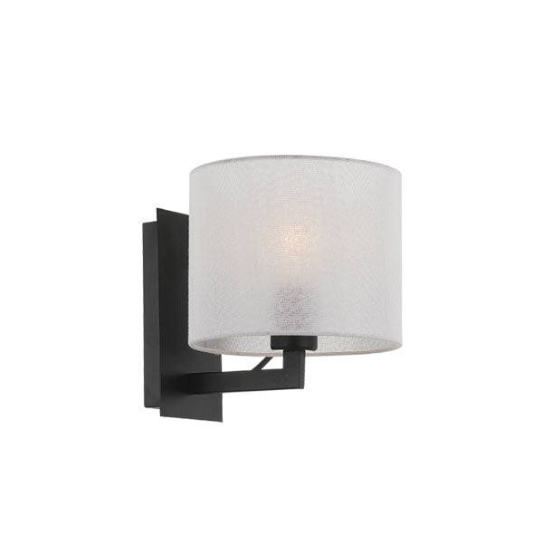 Elgar Black Drum Shade Wall Light