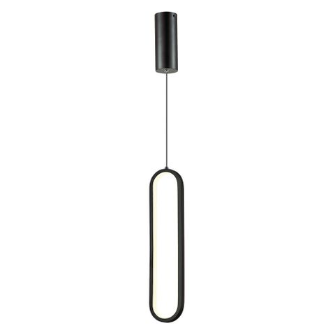 Oval 1 Light Black 3000k Contemporary Pendant