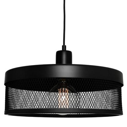 Galahad Large Mesh Cylindrical Black Pendant