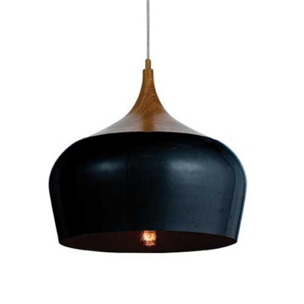 Polk 30 Black and Oak Modern Pendant