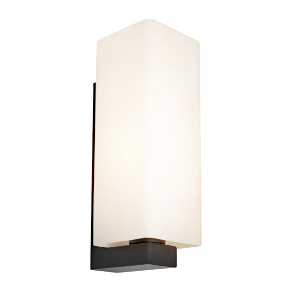 Ramon Black with Opal White Glass Modern Wall Light